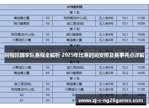 阿根廷国家队赛程全解析 2025年比赛时间安排及赛事亮点详解